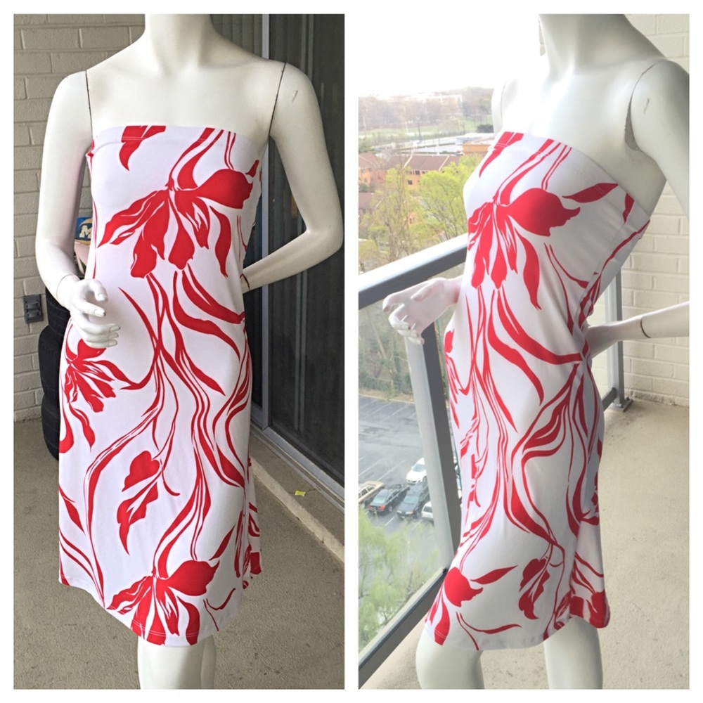LVL X White and Red Bodycon Tube Dress